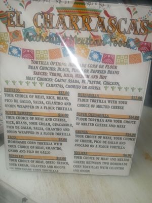 Menu photo 2 El Charrascas Castro Valley, CA