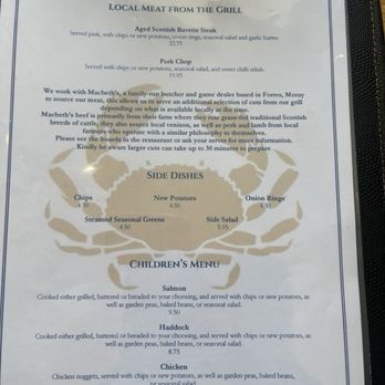Crab & Creel - menu - Restaurants Near Me - Mallaig