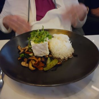 Spago - Halibut with rice and vegetables - New American Near Me - Las Vegas, Nevada