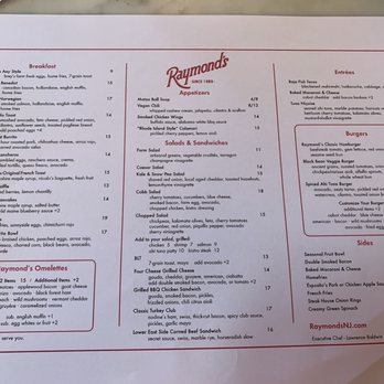 Raymond's - Menu - Comfort Food Near Me - Ridgewood, New Jersey