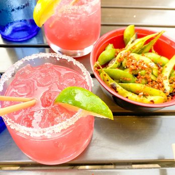 Blue Sushi Sake Grill - Strawberry Rose Margarita and Edamame - Sushi Bars Near Me - Des Moines, Iowa Blue Sushi Sake Grill - Strawberry Rose Margarita and Edamame - Sushi Bars Near Me - Des Moines, Iowa