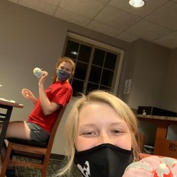 This is me and my bestie from school painting our pumpkins! They turned out great! Thanks color me mine!
