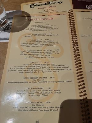 Menu photo 2 The Cheesecake Factory Cheektowaga, NY Menu photo 2 The Cheesecake Factory Cheektowaga, NY