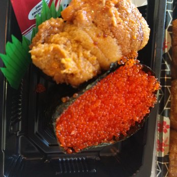 Sushi Ten - Top: Uni Bottom: Flying Fish Roe - Japanese Near Me - Columbus, Ohio