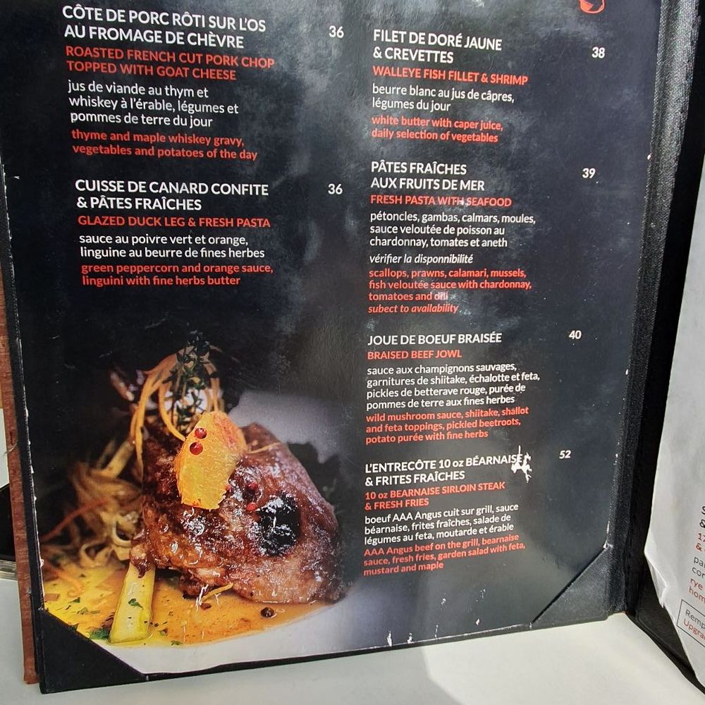 Bistro 1640 - Menu Main - French Near Me - Quebec City, Quebec Bistro 1640 - Menu Main - French Near Me - Quebec City, Quebec