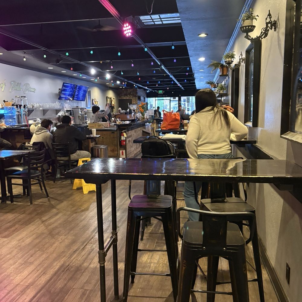 apparently it takes 2 people to make a coffee while customers mop up the floor. apparently it takes 2 people to make a coffee while customers mop up the floor.