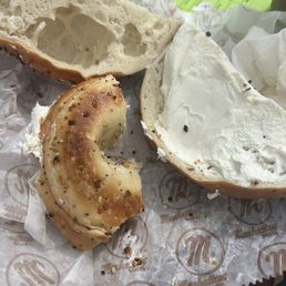 Bagel with cream cheese "toasted" Bagel with cream cheese "toasted"