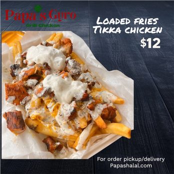 Papas Halal Gyro - Tikka chicken loaded fries - Halal Near Me - Depew, New York Papas Halal Gyro - Tikka chicken loaded fries - Halal Near Me - Depew, New York