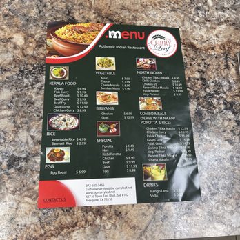 The Curry Leaf - This is the NEW Curry Leaf Menu! - Indian Near Me - Mesquite, Texas The Curry Leaf - This is the NEW Curry Leaf Menu! - Indian Near Me - Mesquite, Texas