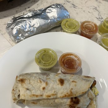 Chilosos Taco House - #104. Egg and Jimmy Dean Sausage Breakfast Taco with the amazing green & red taco sauce!! - Mexican Near Me - Houston, Texas Chilosos Taco House - #104. Egg and Jimmy Dean Sausage Breakfast Taco with the amazing green & red taco sauce!! - Mexican Near Me - Houston, Texas
