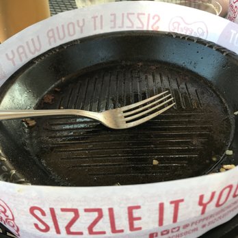 Pepper Lunch - Aftermath of the beef curry. Can't you tell I hated it?! - Teppanyaki Near Me - Irvine, California