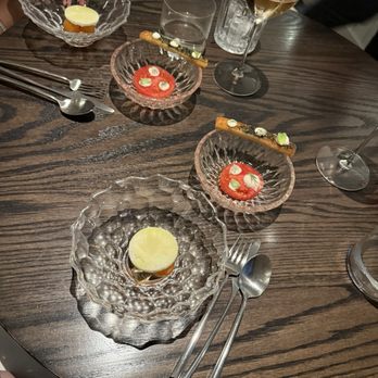 Anomaly SF - tomatoes | tomato water gelée, green tomato bavarois, savory "BLT" - New American Near Me - San Francisco, California