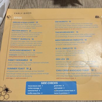 Over Easy Kitchen - Menu (as of May 2026) - Salad Near Me - Holmdel, New Jersey