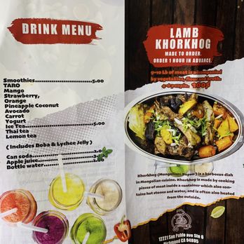 Dumpling House - Menu as of 7/2023 - Mongolian Near Me - Richmond, California