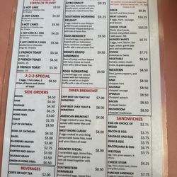 West Shore Diner - Menu