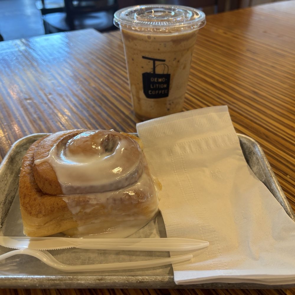 Demolition Coffee - Cinnamon Roll w. Caramel Frappe added cookies n cream - Sandwiches Near Me - Petersburg, Virginia Demolition Coffee - Cinnamon Roll w. Caramel Frappe added cookies n cream - Sandwiches Near Me - Petersburg, Virginia