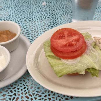 Blue Moose Restaurant - Chicken salad sandwich and latke - Breakfast & Brunch Near Me - Breckenridge, Colorado