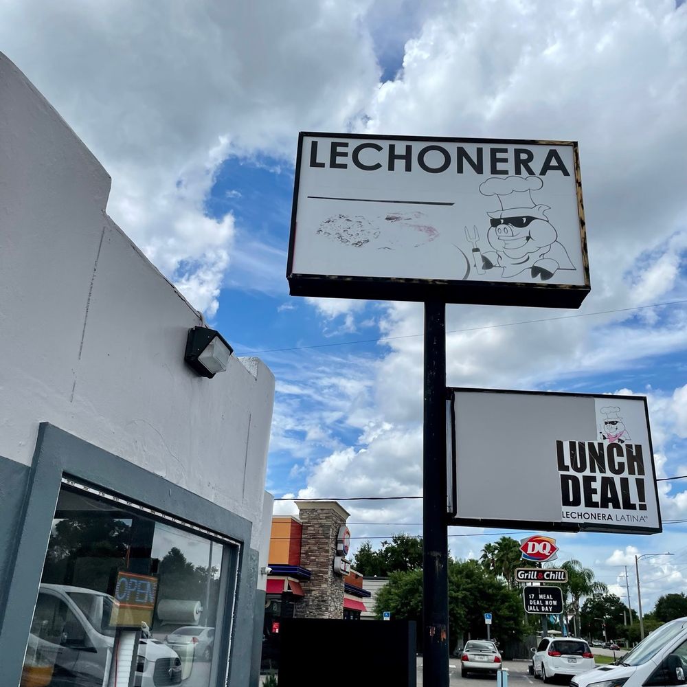 Lechonera Latina - Exterior signage of restaurant - Buffets Near Me - Orlando, Florida Lechonera Latina - Exterior signage of restaurant - Buffets Near Me - Orlando, Florida