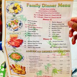 Menu items for Family Dinners