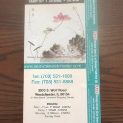 Jays Wok - Menu cover