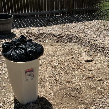 A1 Stump Removal - After filling in the hole, it only took one trash bag to contain the rest of the debris - Tree Services Near Me - Arvada, Colorado