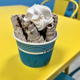 a cup of ice cream on a yellow table a cup of ice cream on a yellow table