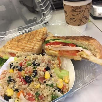 La Gare Café - Panini combo: Turkey Panini and Salad of the day - quinoa salad .... very tasty! - Coffee & Tea Near Me - Perris, California La Gare Café - Panini combo: Turkey Panini and Salad of the day - quinoa salad .... very tasty! - Coffee & Tea Near Me - Perris, California