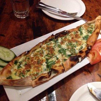 Sofra Restaurant - Spinach, egg and cheese pizza - drool - Turkish Near Me - Edmonton, Alberta