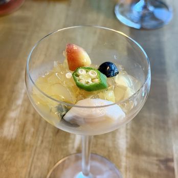 Ltd Edition Sushi - Opening appetizer - mirugai jelly with seasonal fruits. - Sushi Bars Near Me - Seattle, Washington