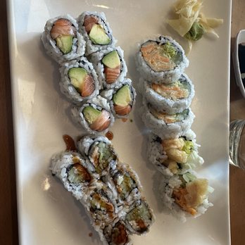 Wasabi Bistro - Sushi salmon avocado, eel cucumber, sweet potato - Japanese Near Me - Hershey, Pennsylvania