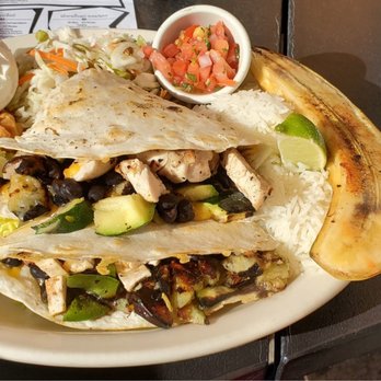 Johnny Mango World Cafe & Bar - Chicken & veggie quesadilla plate. - Caribbean Near Me - Cleveland, Ohio
