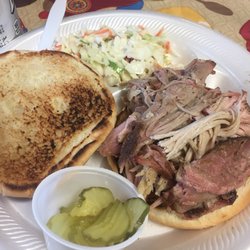 Katie’s Old Fashion BBQ - Pulled pork sandwich, Cole slaw