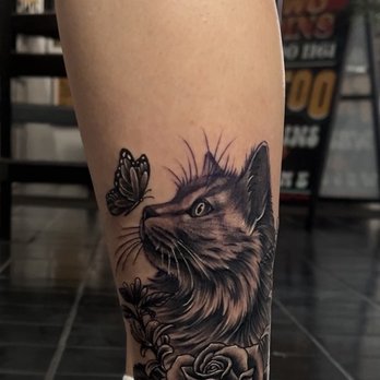 Two Coins Tattoo - Cat tattoo - Tattoo Near Me - Jurupa Valley, California
