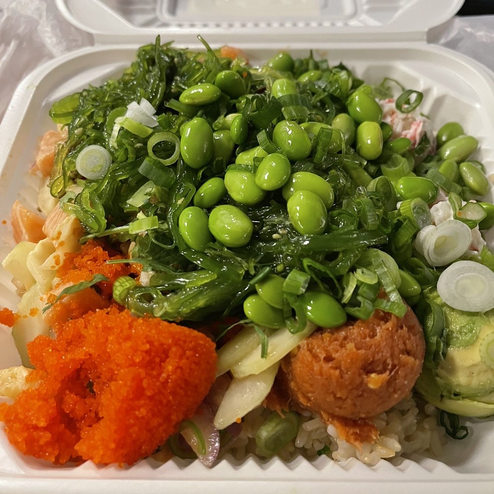 Poke Land Extra - Large Poke Bowl with Extra Seaweed salad - Poke Near Me - Redding, California