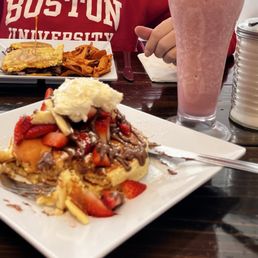The Fruit Crepes The Fruit Crepes and strawberry and banana smoothie