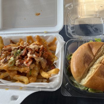 Hola Seoul - Kimchi Fries & Korean Fried Chicken Burger (Soy Garlic) - Korean Near Me - Ann Arbor, Michigan