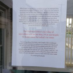 Rail Road Diner - The sign on the (temporarily) closed diner.