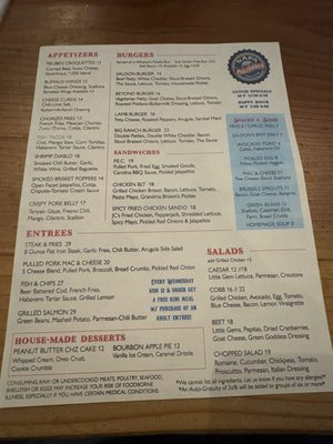 Menu photo 3 Napa Palisades Saloon Napa, CA