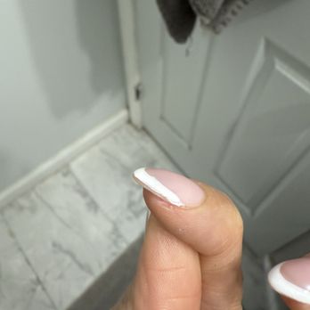 Summer Nail Boutique - Gel manicure. Deep French rip. Messing lines. Not clean work. - Nail Salons Near Me - Las Vegas, Nevada