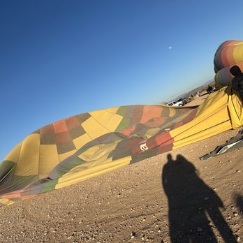 Rainbow Ryders Hot Air Balloon Ride - Our balloon in process of blowing up - Hot Air Balloons Near Me - Glendale, Arizona