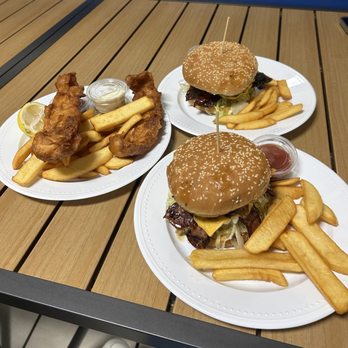 Ganim's Market - The two piece fish n chips and the cheeseburger with bacon - Burgers Near Me - San Francisco, California Ganim's Market - The two piece fish n chips and the cheeseburger with bacon - Burgers Near Me - San Francisco, California