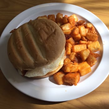 The Bacon Barn - Bacon, egg and cheese sandwich with home fries - American Near Me - Londonderry, New Hampshire