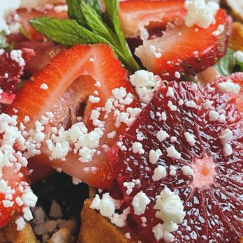 Ona Restaurant & Lounge - Strawberry goat cheese blood orange salad - Seafood Near Me - Yachats, Oregon Ona Restaurant & Lounge - Strawberry goat cheese blood orange salad - Seafood Near Me - Yachats, Oregon