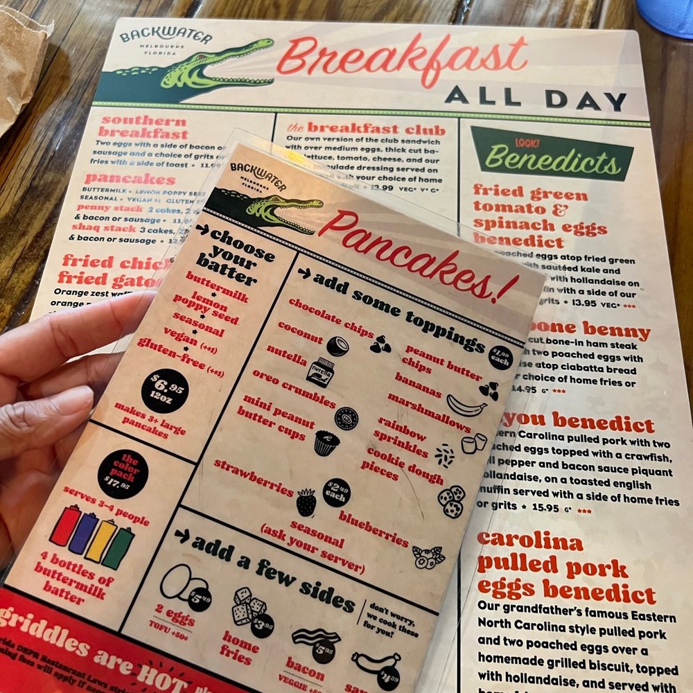 Backwater - Menu - Breakfast & Brunch Near Me - Melbourne, Florida Backwater - Menu - Breakfast & Brunch Near Me - Melbourne, Florida