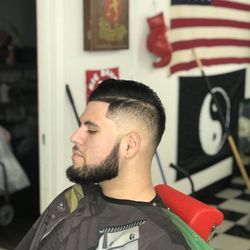 Yuba City Barbershop - Drop fade with beard line-up