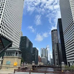 It's fun to walk over the Chicago River and get a great view of all the buildings.