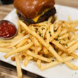 Ember & Greens - Wagyu Burger with Parmesan Truffle Fries