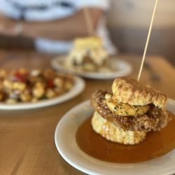 Maple Street Biscuit Company Bulverde - The Squawking Goat... I mean just LOOK at that crusted goat cheese mmmhm