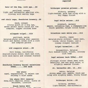 AOC - Beer list - nice!  ~5/19/2012 - Cocktail Bars Near Me - Los Angeles, California