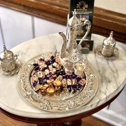 Plates At 208 - Entrance area beautiful silver tea set & candy